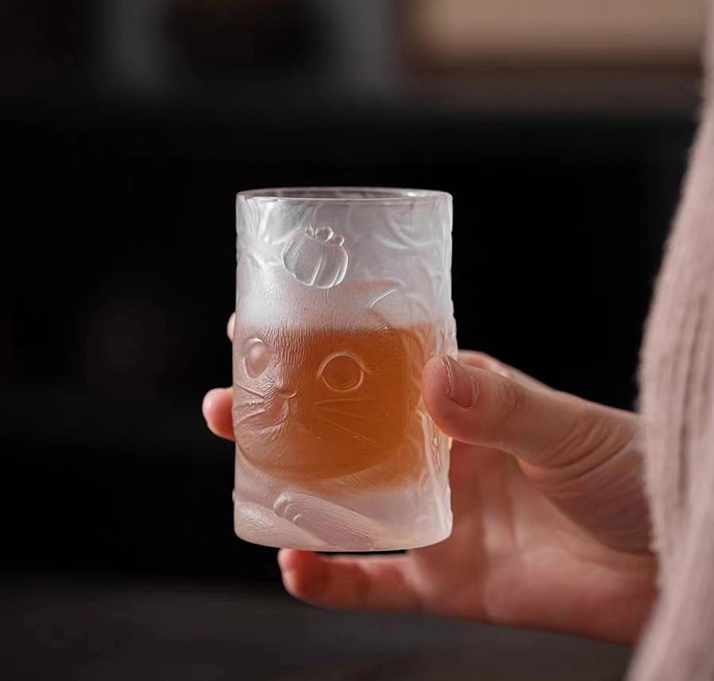 3D浮雕貓咪圖案玻璃杯 (一套3件) | 日本家品