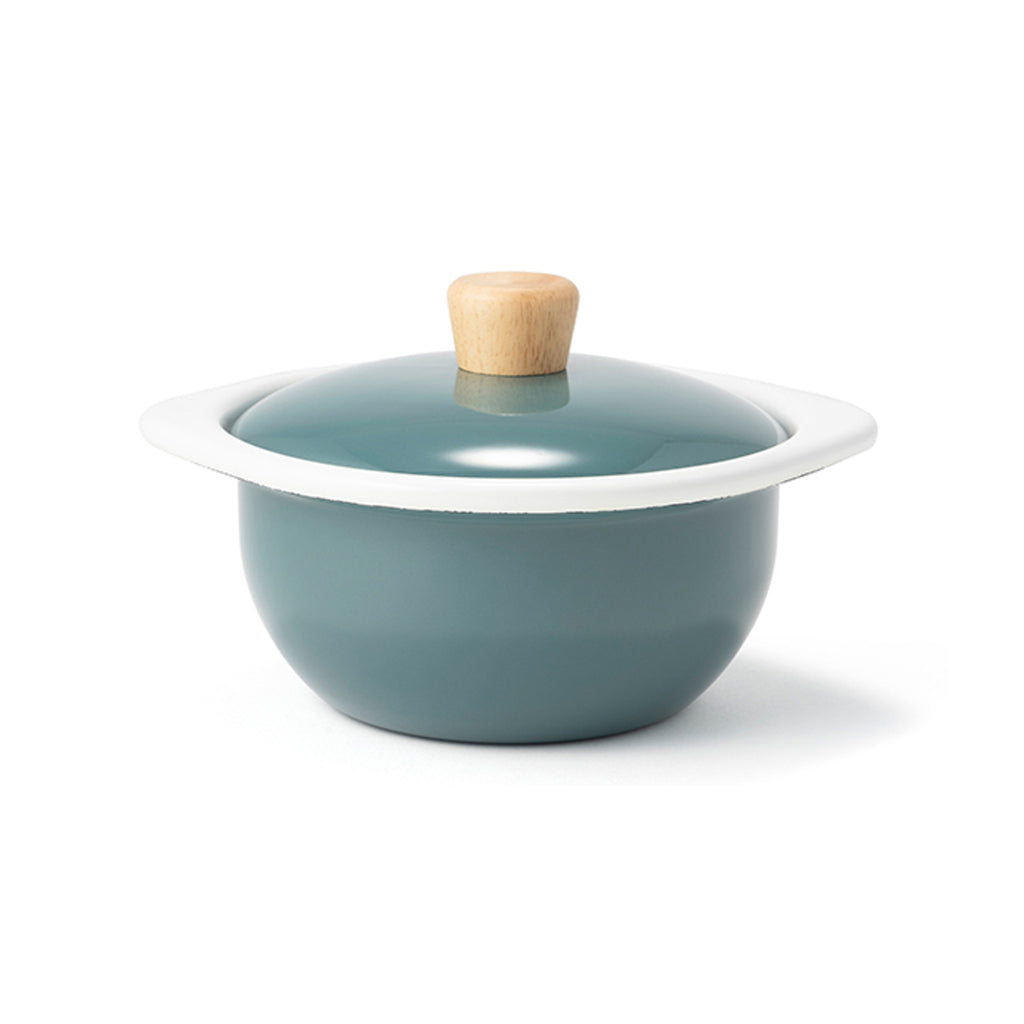 Cotton 系列 琺瑯鋼雙耳連蓋湯鍋 15cm 煙燻藍色