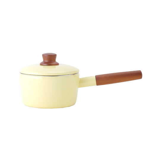 NATURE 系列 琺瑯鋼單柄連蓋湯鍋 16cm 檸檬黃色