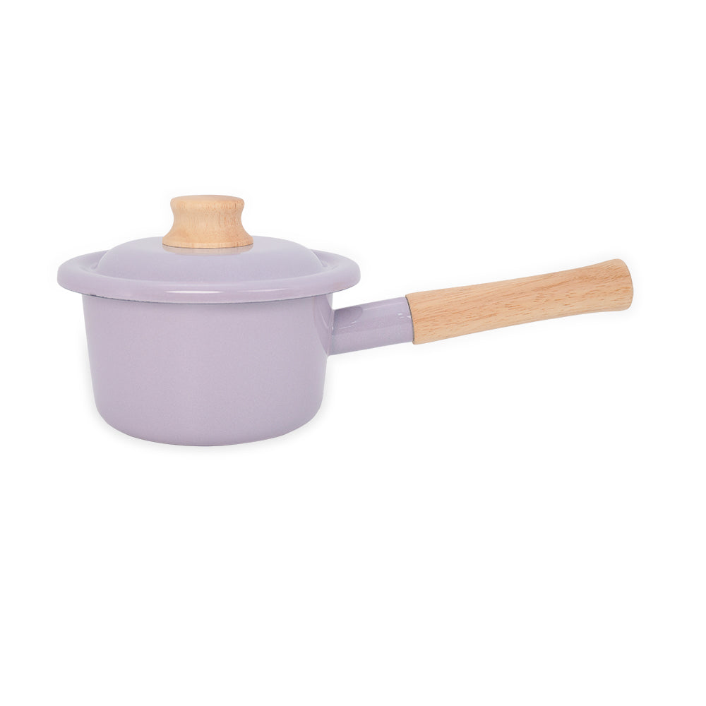 Cotton Plus 系列 單柄附蓋琺瑯牛奶鍋 14cm 千黛紫