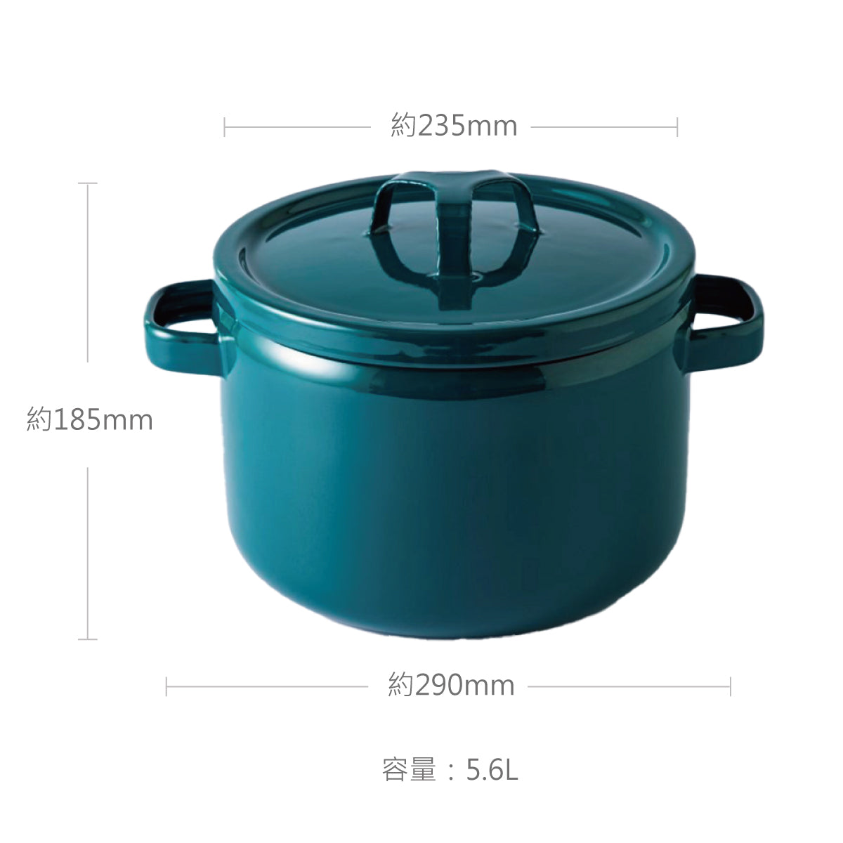 TAKUMI 匠系列|雙耳附蓋琺瑯深鍋 22cm 森林綠