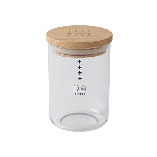 Canister 圓形木蓋食物保存透明樽  | 日本製造