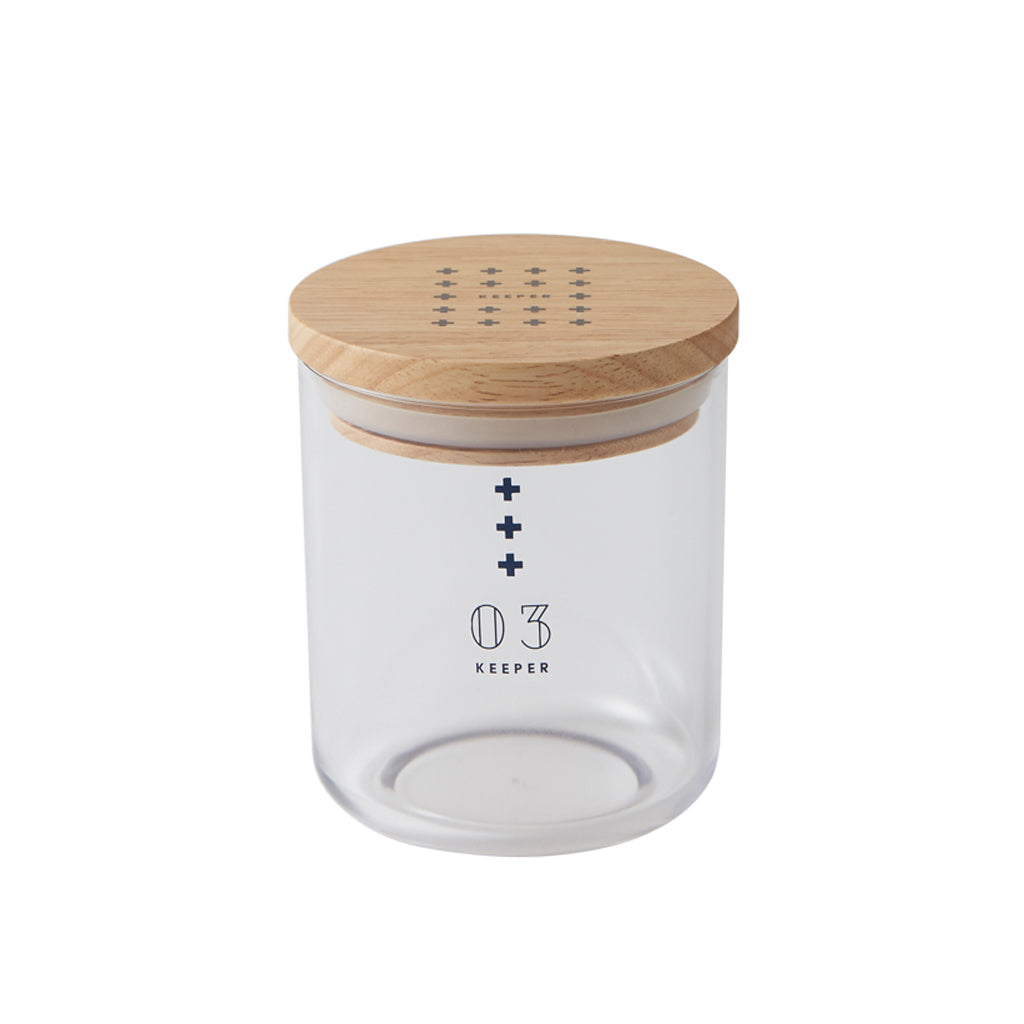 Canister 圓形木蓋食物保存透明樽  | 日本製造